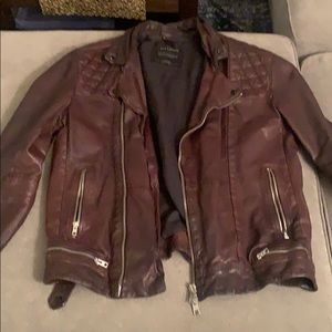 AllSaints Conroy Ox-blood leather jacket Large